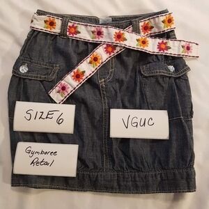 Gymboree chambray belted skirt size 6